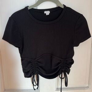 Garage Black Ruched Crop Top